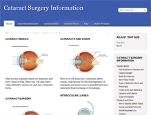 Tablet Screenshot of cataractsurgeryinformation.com